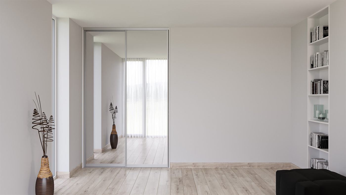 Posuvné dveře na míru, 2× zrcadlo čiré