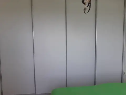 Posuvné dveře na míru do ložnice se skleněnou výplní, bílá