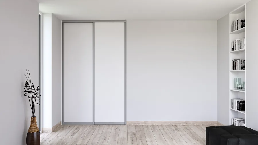 Posuvné dveře na míru, 2× bílé, zavřené
