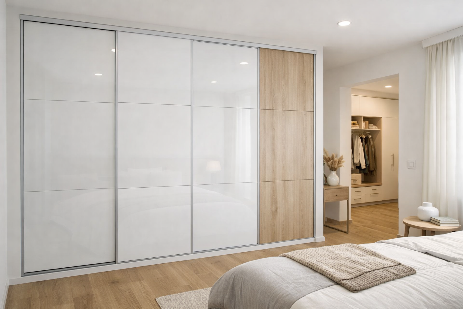 Vestavěná skříň na míru v moderním bytě s maximálním využitím prostoru