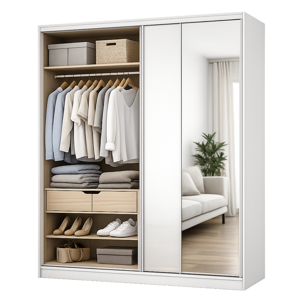 Vestavěná skříň v malém bytě moderní design